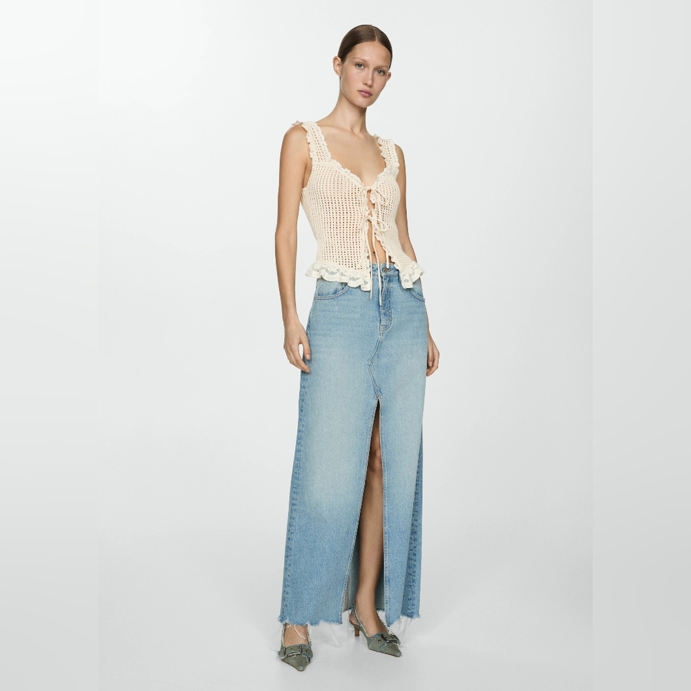 Mango Openwork top with lace detail - Picture 7 of 7